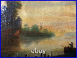 Durand, Maison en bord de rivière, XIX, huile sur toile