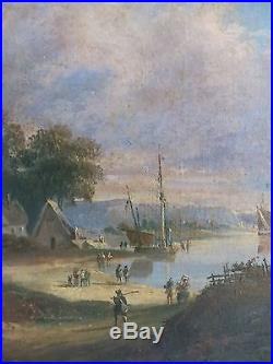 ECOLE FLAMANDE du XVIIIè. Paysage au Moulin. Suiveur de Ruysdael. CADRE