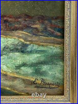 EDOUARD PAUPORTE (1868-4939) BEAU TABLEAU H/T BOUQUET DE FLEURS OEILLETS Ca 1925