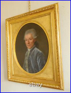 Ecole Française HST XVIIIe siècle portrait de gentilhomme d'époque Louis XVI