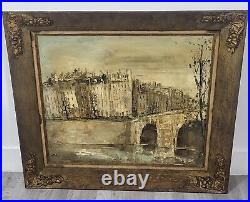 École Française Vue de Paris depuis la Seine Peinture huile sur toile