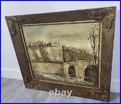 École Française Vue de Paris depuis la Seine Peinture huile sur toile