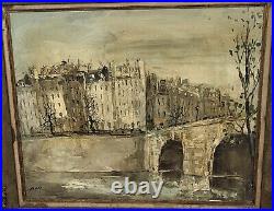 École Française Vue de Paris depuis la Seine Peinture huile sur toile