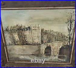 École Française Vue de Paris depuis la Seine Peinture huile sur toile