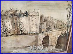École Française Vue de Paris depuis la Seine Peinture huile sur toile