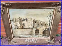 École Française Vue de Paris depuis la Seine Peinture huile sur toile