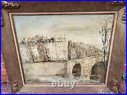 École Française Vue de Paris depuis la Seine Peinture huile sur toile
