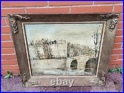 École Française Vue de Paris depuis la Seine Peinture huile sur toile