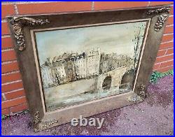 École Française Vue de Paris depuis la Seine Peinture huile sur toile