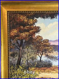 Ecole Française XXè Huile sur toile Paysage bord de mer Cap Martin Rob
