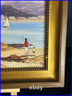Ecole Française XXè Huile sur toile Paysage bord de mer Cap Martin Rob