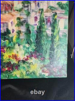 Ecole Française XXè Huile sur toile Saint Jean Cap Ferrat Plage et port