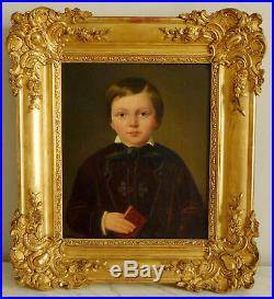 Ecole Française du XIXe siècle portrait d'enfant époque Napoléon III, HST