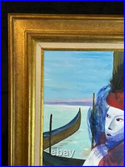 Ecole Italienne XXème Huile sur toile Pierrot au Carnaval de Venise Ecole Italienne XXème Huile sur toile Pierrot au Carnaval de Venise