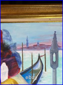 Ecole Italienne XXème Huile sur toile Pierrot au Carnaval de Venise Ecole Italienne XXème Huile sur toile Pierrot au Carnaval de Venise