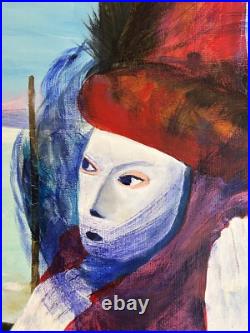 Ecole Italienne XXème Huile sur toile Pierrot au Carnaval de Venise Ecole Italienne XXème Huile sur toile Pierrot au Carnaval de Venise