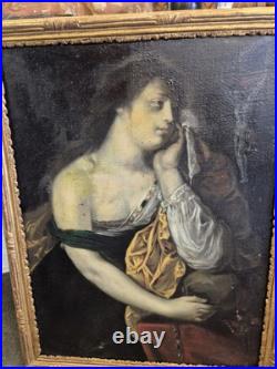 École XVIIIe, Marie-Madeleine, huile sur toile. H 75 x 57 cm