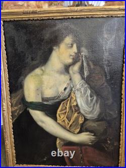 École XVIIIe, Marie-Madeleine, huile sur toile. H 75 x 57 cm