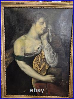 École XVIIIe, Marie-Madeleine, huile sur toile. H 75 x 57 cm