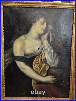 École XVIIIe, Marie-Madeleine, huile sur toile. H 75 x 57 cm