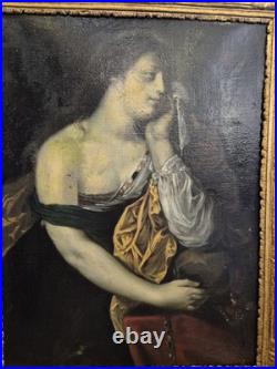École XVIIIe, Marie-Madeleine, huile sur toile. H 75 x 57 cm