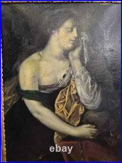 École XVIIIe, Marie-Madeleine, huile sur toile. H 75 x 57 cm
