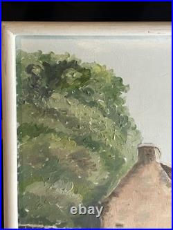 Ecole bretonne XXè Huile sur toile Paysage vieux port d'Etel Quiberon