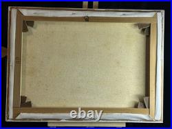 Ecole bretonne XXè Huile sur toile Paysage vieux port d'Etel Quiberon