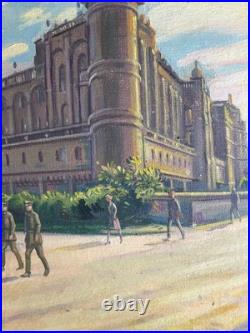 Ecole de Paris Huile sur toile Jean Salis Esplanade Saint Germain en Laye