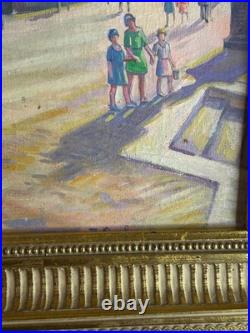 Ecole de Paris Huile sur toile Jean Salis Esplanade Saint Germain en Laye