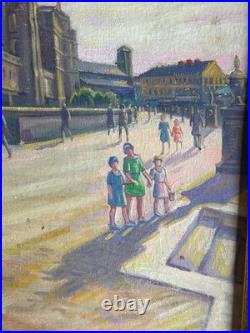 Ecole de Paris Huile sur toile Jean Salis Esplanade Saint Germain en Laye