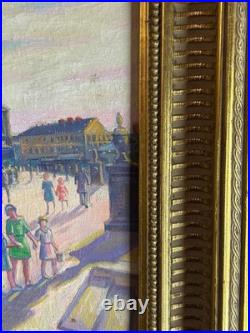 Ecole de Paris Huile sur toile Jean Salis Esplanade Saint Germain en Laye