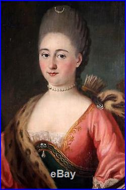 Ecole française du XVIIIe vers 1770 Dame de qualité en Diane chasseresse