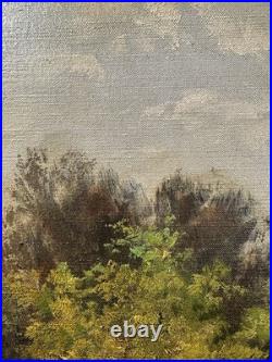 École française Paysage 60 x 73 cm huile sur toile ancienne école de Barbizon