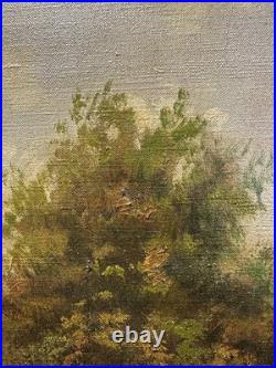 École française Paysage 60 x 73 cm huile sur toile ancienne école de Barbizon