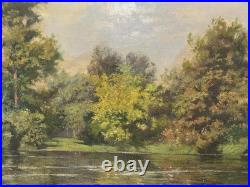 École française Paysage 60 x 73 cm huile sur toile ancienne école de Barbizon