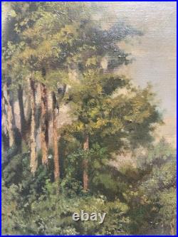 École française Paysage 60 x 73 cm huile sur toile ancienne école de Barbizon