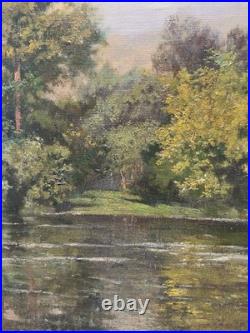 École française Paysage 60 x 73 cm huile sur toile ancienne école de Barbizon