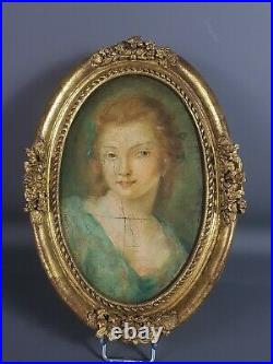 Ecole française XIXe siècle huile sur toile Portrait de jeune fille