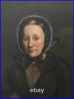 Ecole française du XIX ème s, portrait de femme huile sur toile