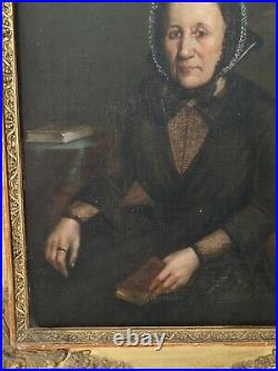 Ecole française du XIX ème s, portrait de femme huile sur toile