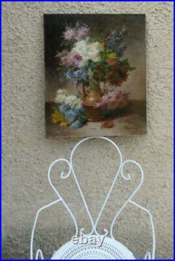 Edmond Van Coppenolle 1846-1914. Grande & Lumineuse Toile Au Bouquet De Fleurs