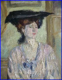 Edouard BENEDICTUS (1878-1930) Peinture impressionnisme vers 1900 femme painting