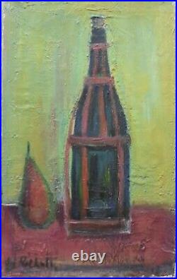 Edouard Righetti (1924-2001) huile sur toile bouteille de marinier