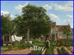 Émile BATAILLE tableau paysage potager ferme paysanne école de Barbizon campagne