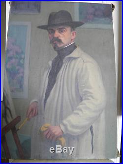 Emile Bernard-Huile sur toile-Portrait ou Autoportrait