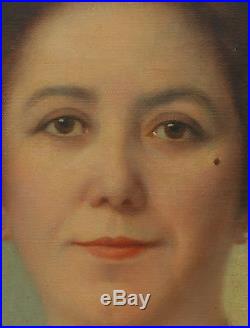 Emile Bulcke Portrait de femme Huile sur toile début XXème siècle Ecole belge
