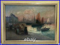 Emmanuel JANSSENS (1870-1930) Huile sur toile Paysage marin marine Bretagne