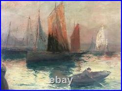 Emmanuel JANSSENS (1870-1930) Huile sur toile Paysage marin marine Bretagne