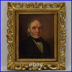 Environ 1850 Peinture ancienne à l'huile sur toile Portrait d'un homme 52x45 cm